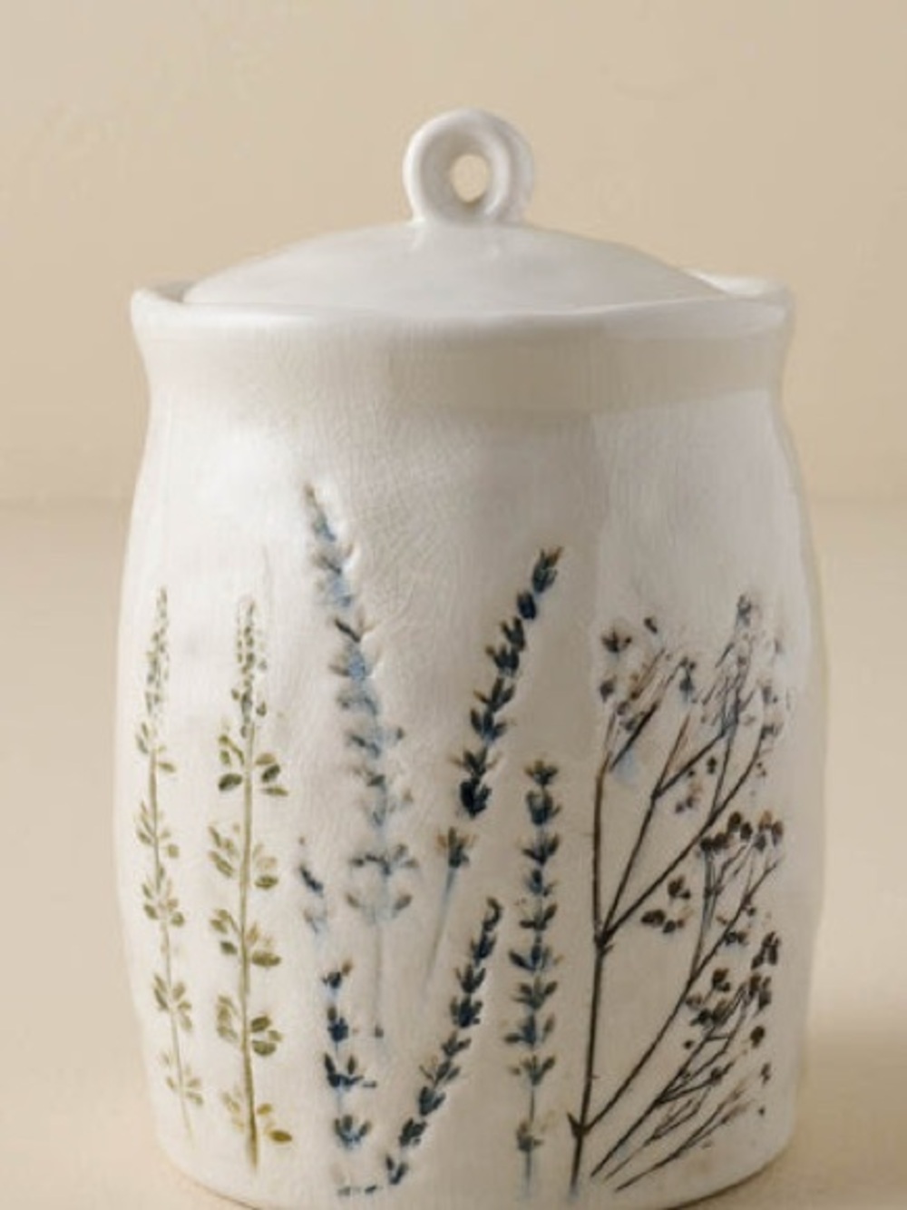 NWOT Magnolia Pressed Floral Ceramic Canister